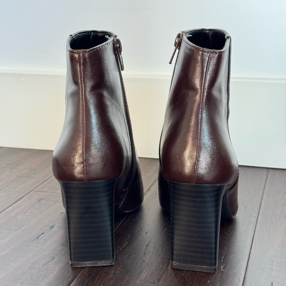 Mango Rich Brown Leather Heeled Boots - Picture 10 of 12
